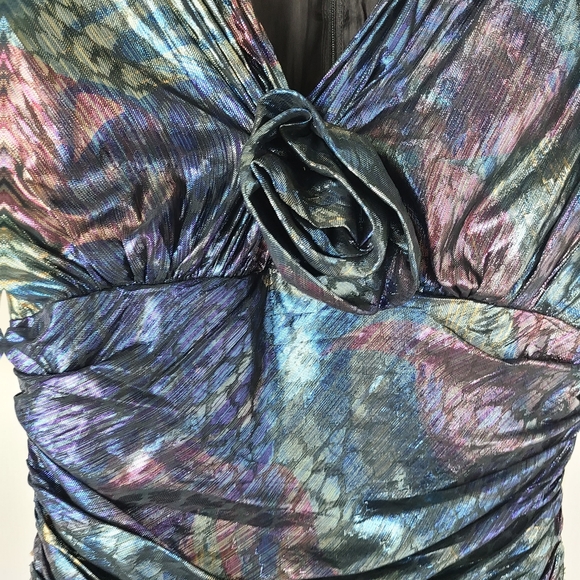 Tally Boutique New York Union Made 80s Vintage Metallic Iridescent Fairy Dress - Picture 5 of 10